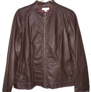CHRISTOPHER & BANKS Faux Leather Jacket
